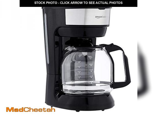 Lot 74-12136780 - Basics Coffee Makers, 12-Cup Coffee Machines with Reusable Filter, Coffee Pots, Black &amp; Stainles...