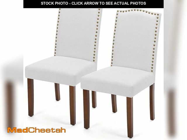 Lot 74-12664994 - DUMOS Dining Chairs Set of 2, Moden PU Kitchen Table Chairs with Wooden Legs and Padded Seat for Din...