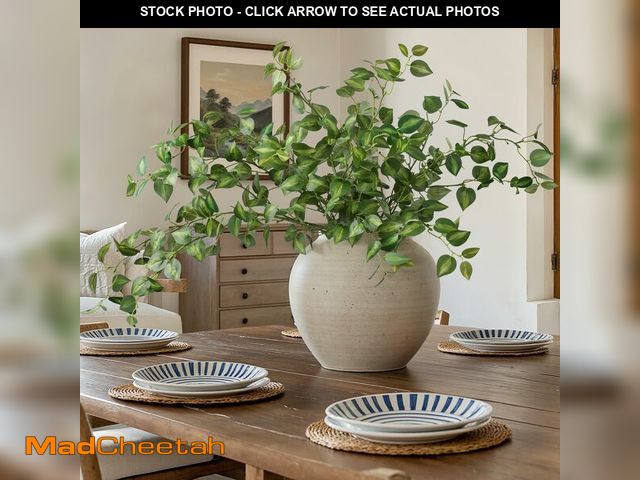 Lot 74-14060535 - HyeFlora 5PCS Artificial Eucalyptus Leaves Stem Plants for Spring Decor, 32.7 inch Fake Leaves Green...