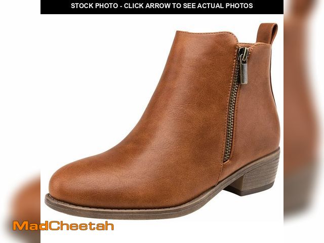 Lot 74-13768474 - Jeossy Women's Brown Ankle Boots, Classic Low Heeled Short Booties, 905 - Yellow Brown, Size 6 US - ...