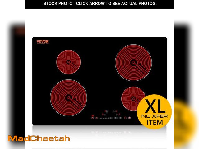 Lot 74-14254721 - VEVOR Built in Electric Stove Top 24 in. 4 Burners Glass Radiant Cooktop with Sensor Touch Control, ...
