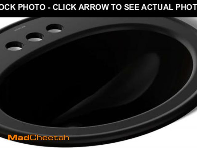 Lot 74-12096288 - KOHLER K-2196-4-7 Pennington Self-Rimming Bathroom Sink, Black Black - UNUSED