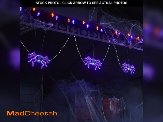 Lot 74-12772903 - Halloween Classics Twinkling Led Spiders 10" 3-Pack Home Accents Ho - UNUSED