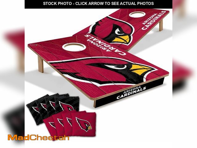 Lot 74-13927810 - YouTheFan NFL Arizona Cardinals 2' x 3' Wood Cornhole Game with Logo Bags - UNUSED