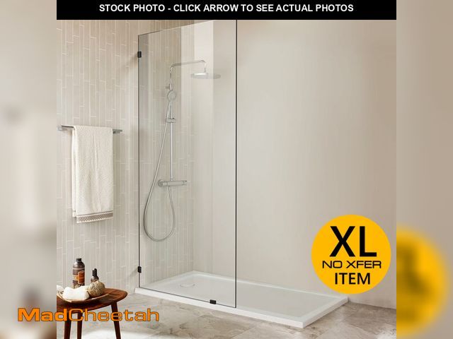 Lot 74-12690034 - Bathroom Shower Door 20.5" W x 78.75" H, Frameless Fixed 3/8" (10mm) Thick Clear Tempered Glass Door...