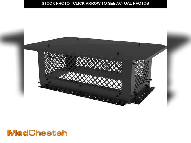 Lot 74-12558687 - Mximu 13 in. x 24 in. Black Galvanized Steel Fireplace Chimney Caps for Outside - UNUSED