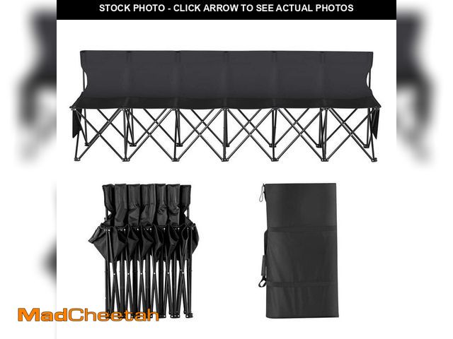 Lot 74-14468587 - SKYSHALO Portable Folding Bench, 6 Seats Foldable Sideline Bench, Outdoor Camping Bench Chair, Team ...