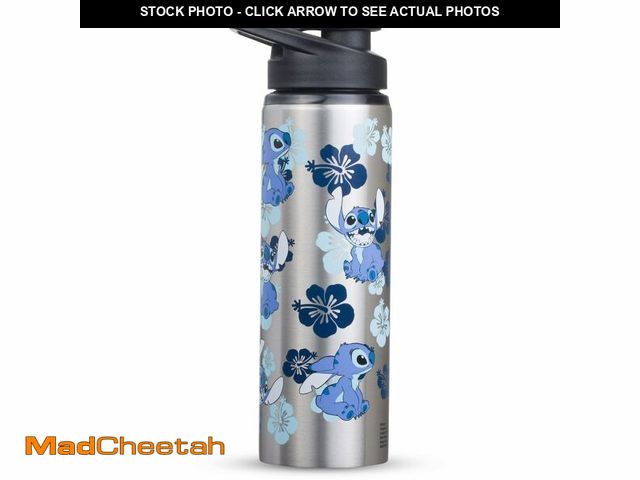 Lot 74-12459092 - Silver Buffalo Disney Lilo and Stitch Double Walled Stainless Steel Water Bottle, 25 Ounces - UNUSED