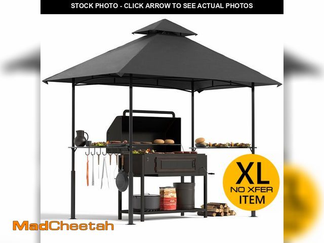 Lot 74-12694395 - (MISSING HARDWARE) 8x5 Grill Gazebo - Outdoor BBQ Canopy Shelter Party Tent with Double Tiered Vente...