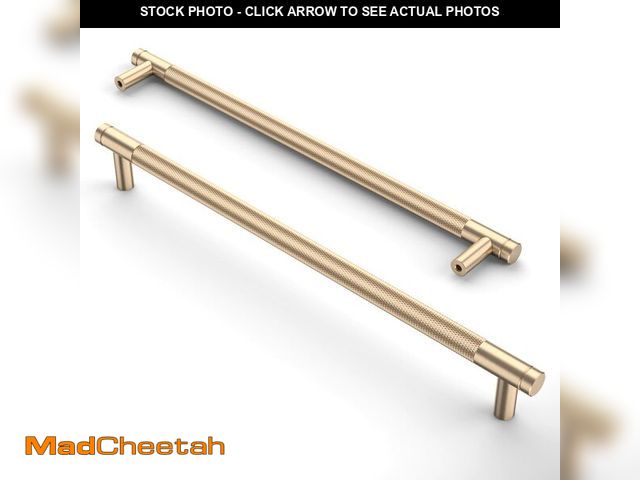 Lot 74-13043266 - (MISSING SOME) Asidrama 10 Pack 10 Inch(254mm) Gold Cabinet Pulls Knurled Cabinet Handles Cupboard H...