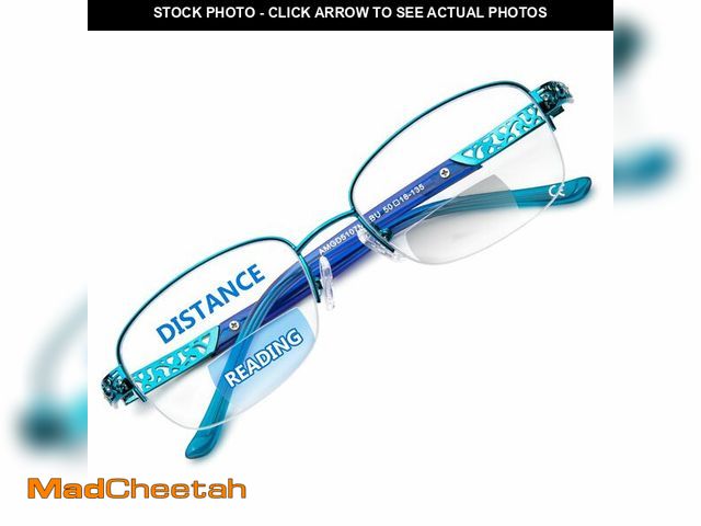 Lot 74-14266237 - DEHOTRE Bifocal Reading Glasses for Women Clear Zero Top Half Metal Rim Blue Light Blocking Computer...
