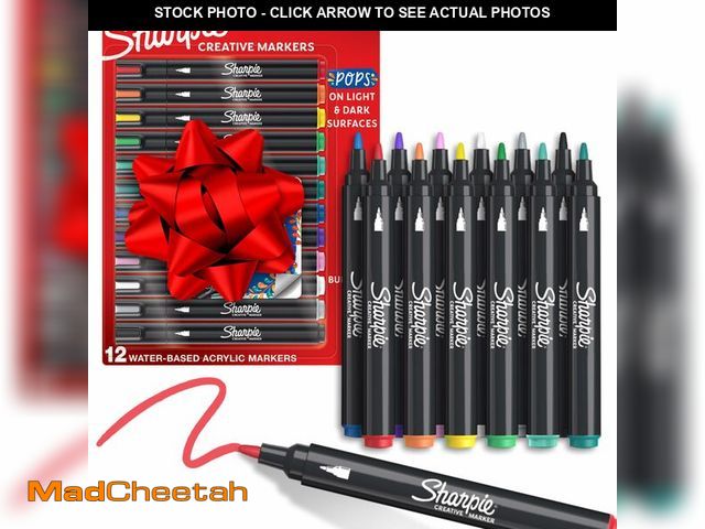 Lot 74-12705660 - Sharpie Creative Markers, Water-Based Acrylic, Bullet Tip, Assorted Colors, 12 Count Ã¢â¬â Arts &...