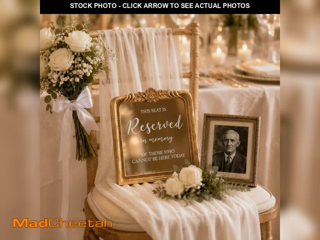Lot 74-14424381 - Bucherry Vintage Wedding Memorial Reserved Chair Sign Mirror Plaque in Loving Memory Wedding Sign 7....