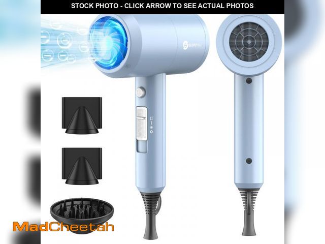 Lot 74-12442360 - slopehill Professional Ionic Hair Dryer, Powerful 1800W Fast Drying Low Noise Blow Dryer with 2 Conc...