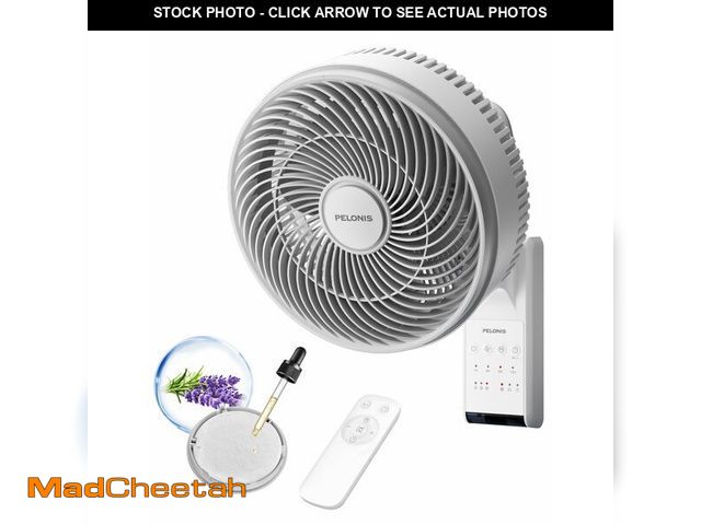 Lot 74-12806012 - PELONIS 9 inch Wall Mount Fan with Remote Control, Osicllating Fan with 26ft Powerful Airflow, 3 Spe...