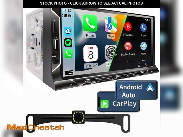 Lot 74-12599885 - 7 Inch Double Din Car Stereo Support Apple CarPlay Android Auto Mirror Link Capacitive Touchscreen M...