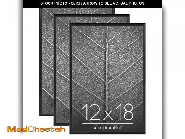 Lot 74-12396377 - Americanflat 12x18 Poster Frame with Polished Front Cover - Set of 3 - Slide-In Photo Frame with Bui...