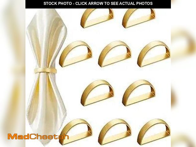 Lot 74-12127603 - 40 Pcs Stainless Steel Napkin Rings Festival Metal Napkin Ring Holders Modern Serviette Buckles Meta...