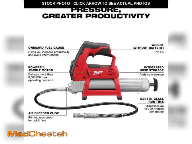 Lot 74-12813004 - Milwaukee M12 12V Lithium-Ion Cordless Grease Gun (Tool-Only) - USED