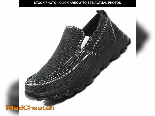 Lot 74-13767933 - Aipaisteps Men's Loafers, Comfortable and Lightweight Slip-on Walking Shoes Black 9.5 X-Wide - UNUSE...