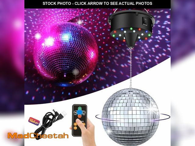 Lot 74-14214503 - TRESSON Disco Ball with Motor and Light, 5/8/10/15 RPM Adjustable Speed Rotating Motor with 6 Inch H...