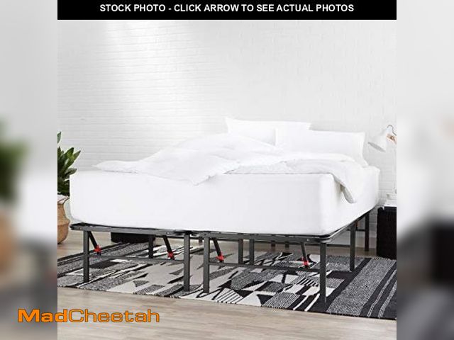 Lot 74-12367288 - Basics Bed Frame with Storage, Foldable Metal Platform, Sturdy Steel, No Box Spring Needed, 14-inch ...