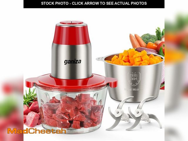 Lot 74-14208923 - GANIZA Food Processors, Electric Food Chopper with Meat Grinder &amp; Vegetable Chopper - 2 Bowls (8...