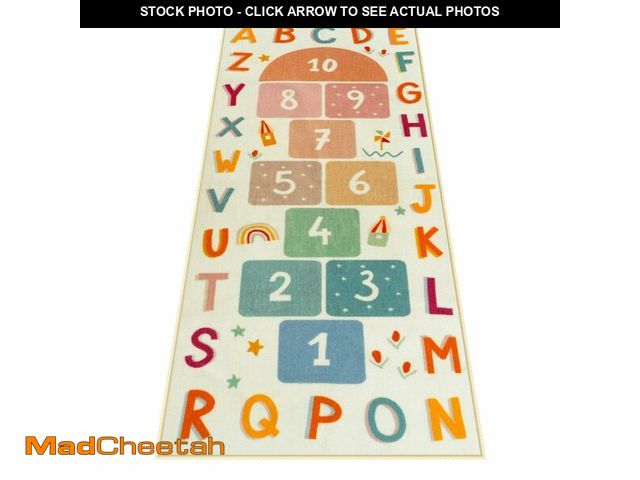 Lot 74-12607804 - STARUIA Washable Hopscotch Kids Rug for Playroom, Colorful Educational Classroom Rugs with ABC Numbe...
