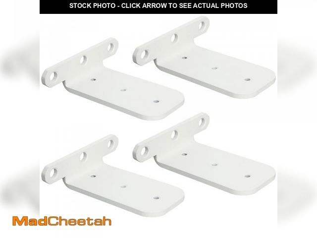 Lot 74-12432522 - Alise Floating Shelf Brackets, 4 Pcs 90ÃÂ° L Brackets Heavy Duty for Wood, 4in White Brackets for W...