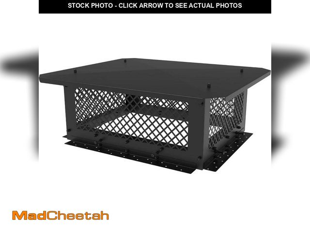 Lot 74-14361344 - Mximu 18 in. x 22 in. Black Galvanized Steel Fireplace Chimney Caps for Outside - UNUSED