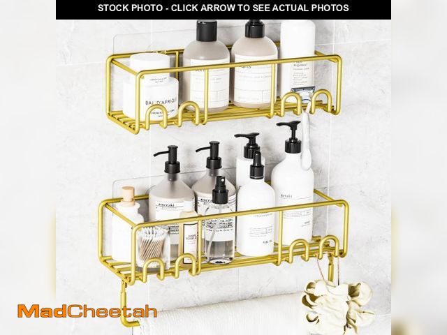 Lot 74-12310716 - necvha Adhesive Shower Caddy, Shower Shelves with Rustproof Coated, Wall Mounted Bathroom Organizer,...
