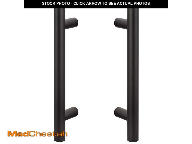 Lot 74-12777161 - Sure-Loc Hardware 12in Flat Black Sliding Door Modern Double-Sided Ladder Barn Door Handle - UNUSED