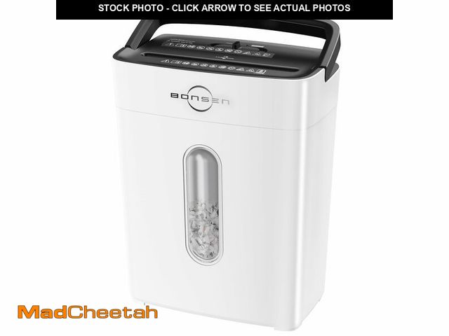 Lot 74-14265328 - BONSEN Shredders for Home Office, 8-Sheet Cross Cut Credit Card Shredder, Small Paper Shredder for H...