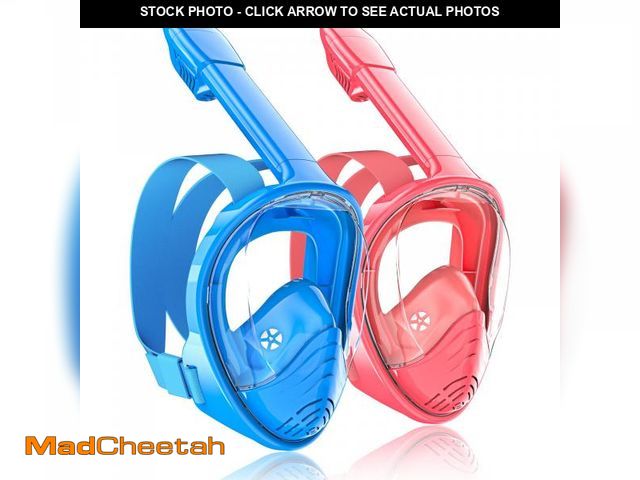 Lot 74-11555665 - QingSong Kids Snorkel Mask Full Face, Snorkeling Set with Camera Mount, 180 Degree Panoramic View Sn...