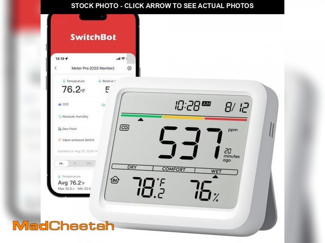 Lot 74-12212752 - Air Quality Monitor Indoor 5-in-1 Meter Pro CO2 Detector, CO2 Alarm, CO2 Monitor with APP, Large Dis...