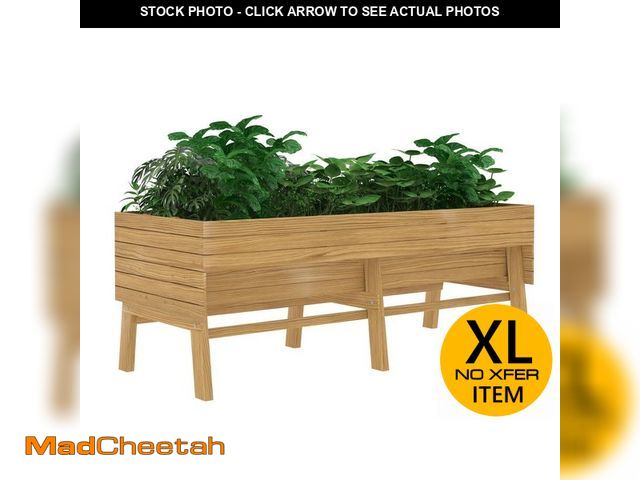 Lot 74-14280484 - VEIKOUS 71 in. L x 31 in. W Large Cedar Wood Raised Garden Bed Outdoor with Legs and Liner, Natural ...