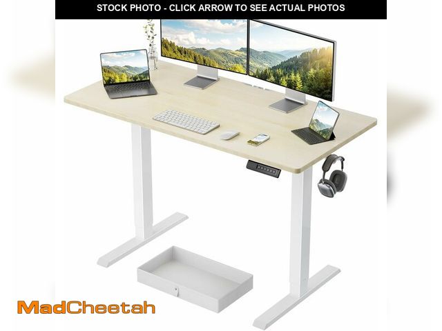 Lot 74-13071814 - (SCRATCHED) Marsail 48x24 Electric Standing Desk with Drawer, Computer Desk, Sit Stand Office Table ...
