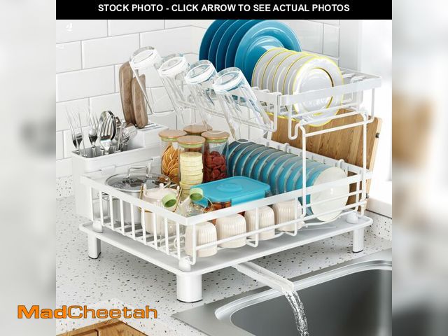 Lot 74-12877728 - IMXSUMDA Dish Drying Rack, 2 Tier Dish Racks for Kitchen Counter, Detachable Drying Rack with Drain,...