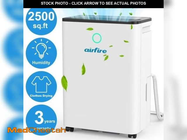 Lot 74-12144541 - Airfire Dehumidifier  8 Pint (DOE) Dehumidifier with Drain Hose  Max 2500 Sq.Ft Dehumidifiers for Ho...