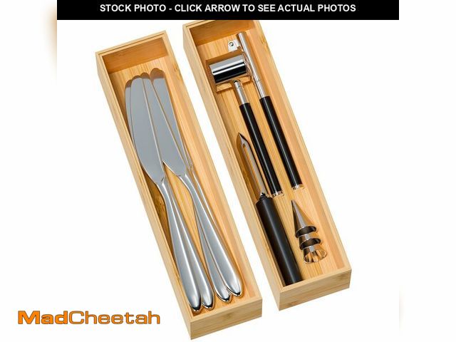 Lot 74-12701255 - Greatseas Kitchen Drawer Organizer Bins, Stackable Bamboo Deep Drawer Organizer for Silverware, Uten...
