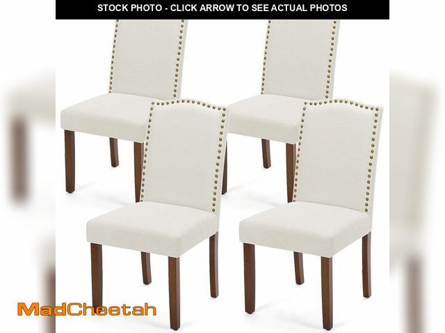 Lot 74-14289784 - DUMOS Dining Chairs Set of 2, Modern Kitchen Table Chairs with Wooden Legs and Padded Seat, Mid Cent...