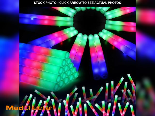 Lot 74-12717039 - SHQDD 46PCS Foam Glow Sticks, Foam Light Up Sticks with 3 Modes Colorful Flashing, Glow Stick Bulk P...