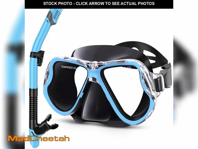 Lot 74-13543587 - Greatever Dry Snorkel Set,Panoramic Wide View Anti-Fog Scuba Diving Mask,Professional Snorkeling Gea...