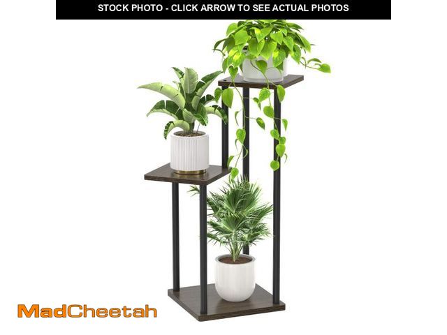 Lot 74-12440478 - Oppro 3 Tier Plant Stand Indoor Outdoor, Wood Metal Flower Shelf Pot Holder Clearance, Tall Multiple...