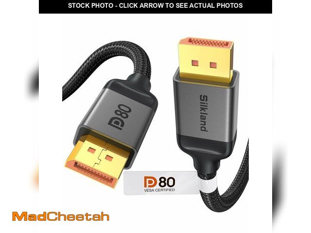 Lot 74-13719697 - Silkland 80Gbps DisplayPort Cable 2.1 6.6FT/2M [VESA Certified], [8K@240Hz, 4K@540Hz 360Hz 240Hz] DP...