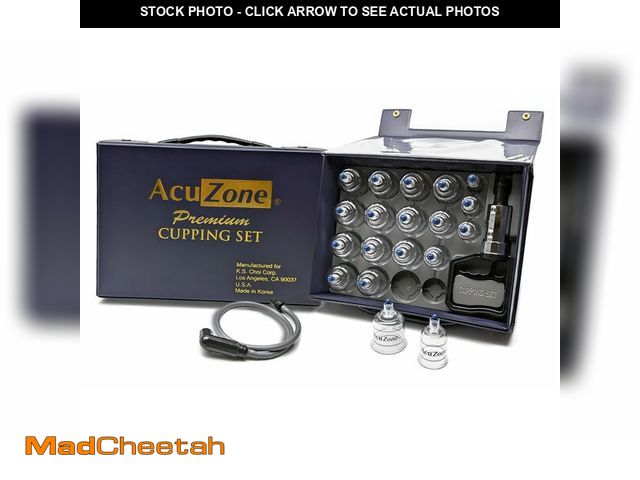 Lot 74-14144234 - AcuZone Premium 19 Pcs Plastic Cupping Set with Extension Tube - UNUSED