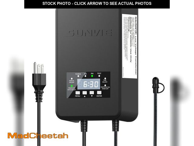 Lot 74-14213916 - SUNVIE 120W Low Voltage Transformer Outdoor Landscape Lighting Transformer with Timer and Photocell ...