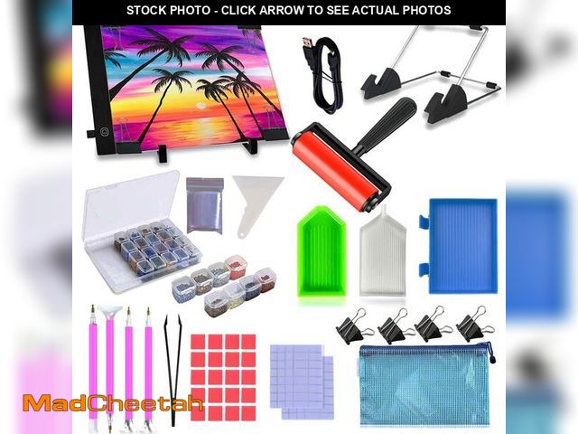 Lot 74-13627134 - LIRUNQIU 59 Pcs Diamond Painting A4 LED Light Pad Kit, 5D Diamond Painting Accessories Tool Kit Full...
