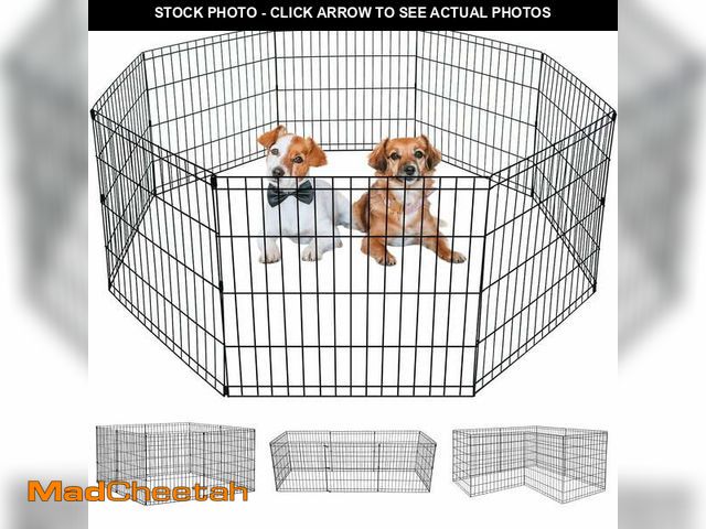 Lot 74-12679672 - Bestpet 24"H Dog Playpen, Black, 8 Panel - UNUSED