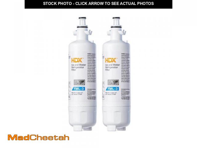Lot 74-12520913 - HDX FML-3 Premium Refrigerator Water Filter Replacement Fits LG LT700P (2-Pack) - UNUSED